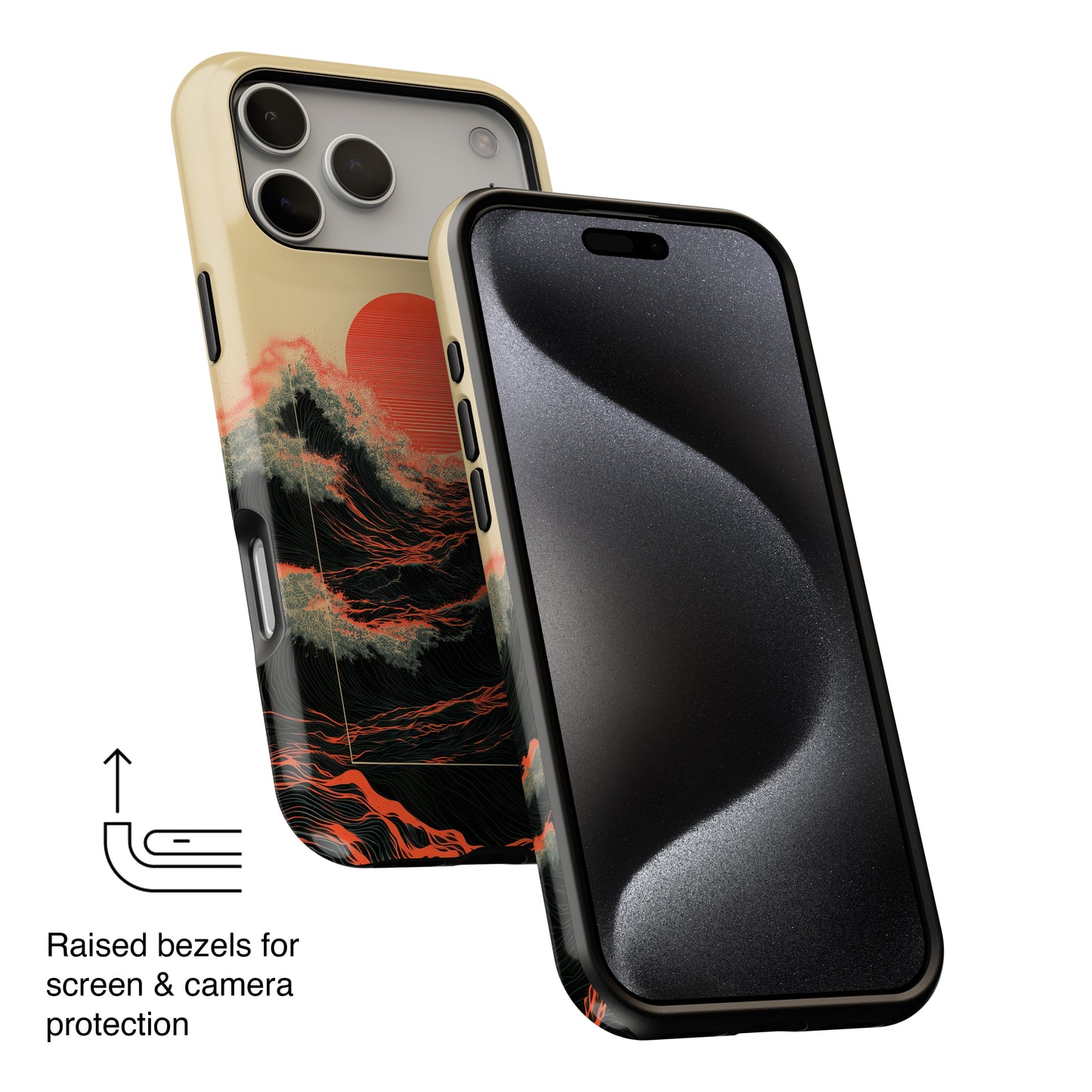 The Kyokujitsu Exhibition – Framed Rising Sun Wave Design iPhone Case