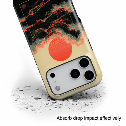 The Kyokujitsu Exhibition – Framed Rising Sun Wave Design iPhone Case