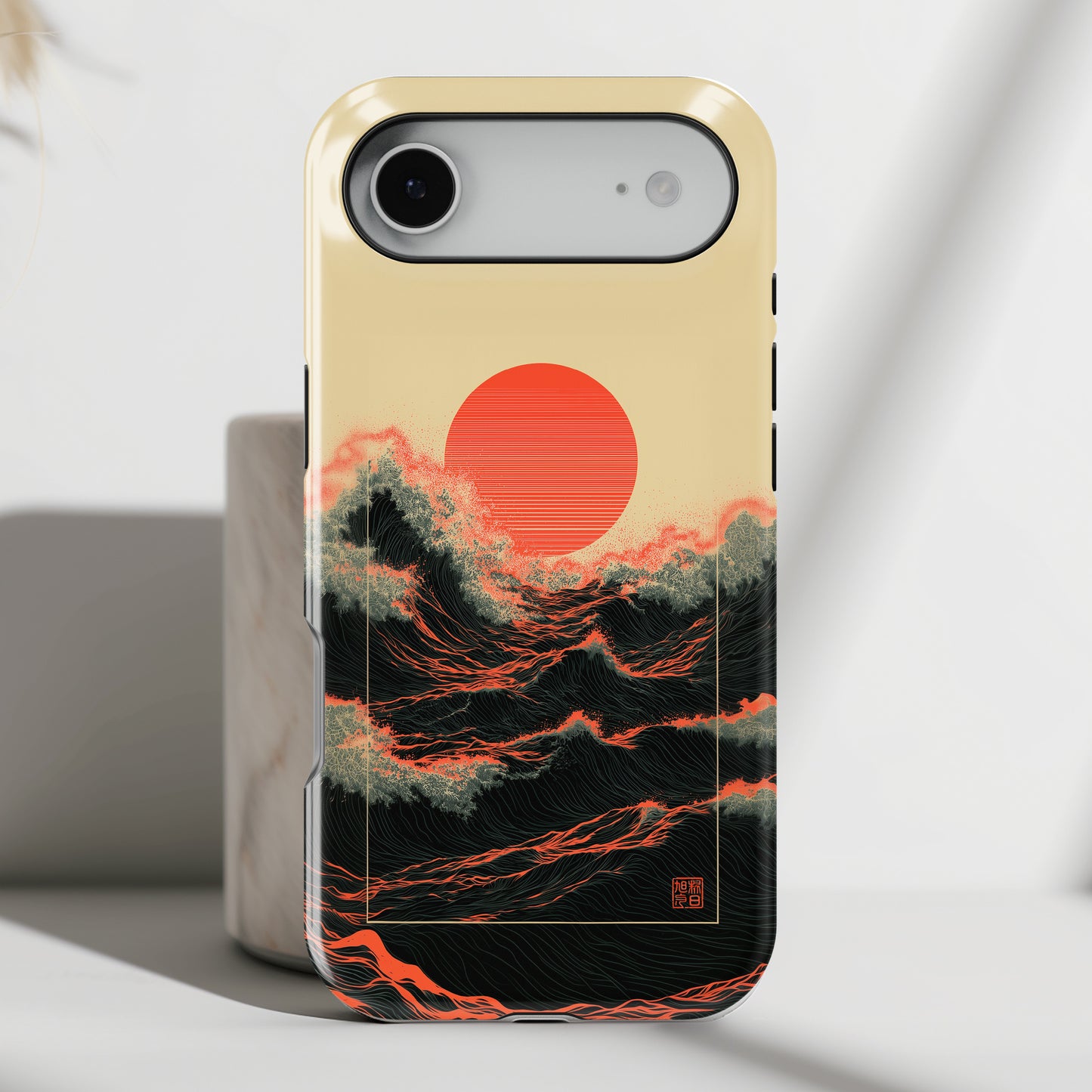 The Kyokujitsu Exhibition – Framed Rising Sun Wave Design iPhone Case