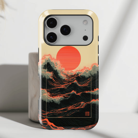 The Kyokujitsu Exhibition – Framed Rising Sun Wave Design iPhone Case