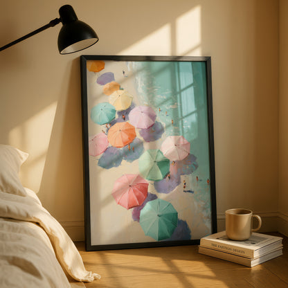 The Pastel Riviera – Aerial Beach Design Wall Art