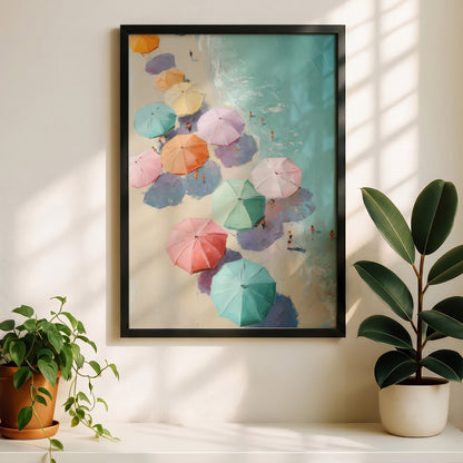 The Pastel Riviera – Aerial Beach Design Wall Art