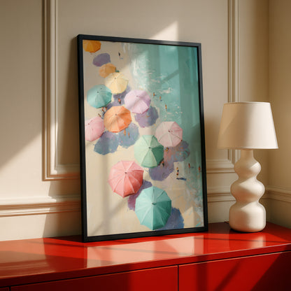 The Pastel Riviera – Aerial Beach Design Wall Art