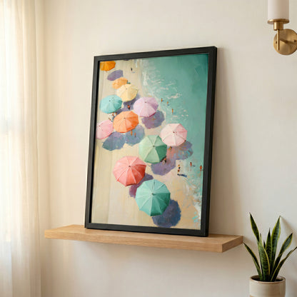 The Pastel Riviera – Aerial Beach Design Wall Art