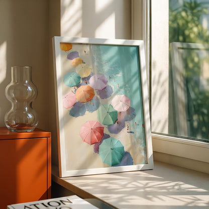 The Pastel Riviera – Aerial Beach Design Wall Art