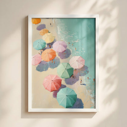 The Pastel Riviera – Aerial Beach Design Wall Art