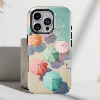 The Pastel Riviera – Aerial Beach Design iPhone Case