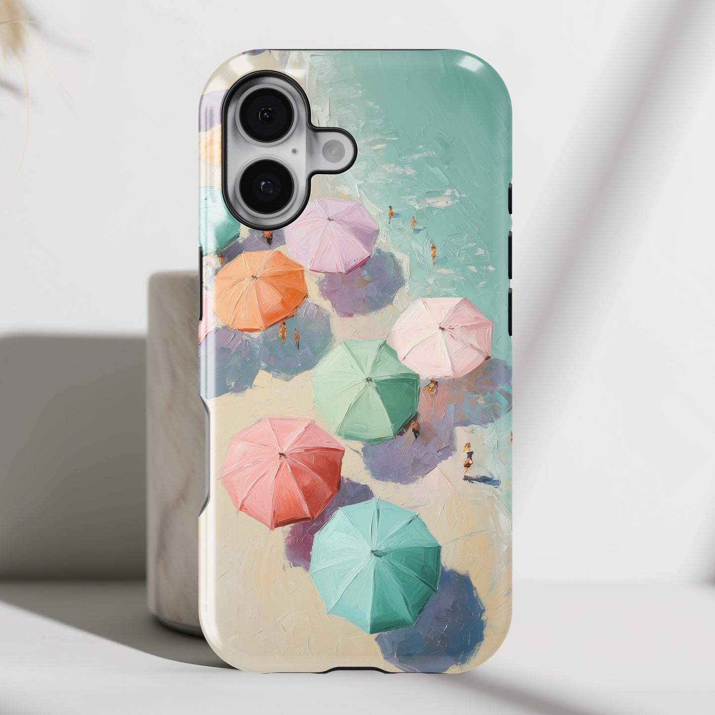 The Pastel Riviera – Aerial Beach Design iPhone Case