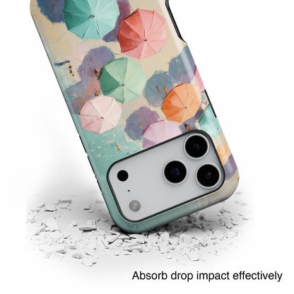 The Pastel Riviera – Aerial Beach Design iPhone Case