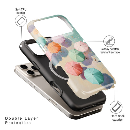 The Pastel Riviera – Aerial Beach Design iPhone Case