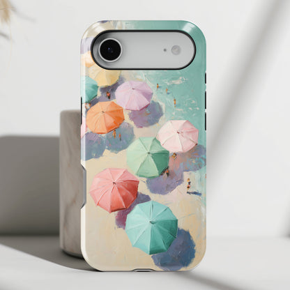 The Pastel Riviera – Aerial Beach Design iPhone Case