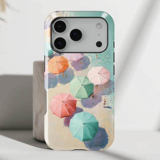 The Pastel Riviera – Aerial Beach Design iPhone Case