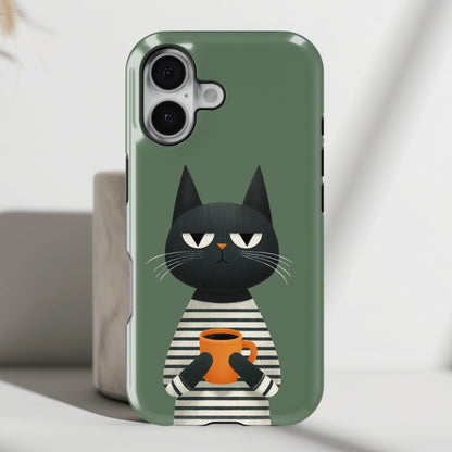 The Pre-Caffeine Feline – Grumpy Cat Design iPhone Case