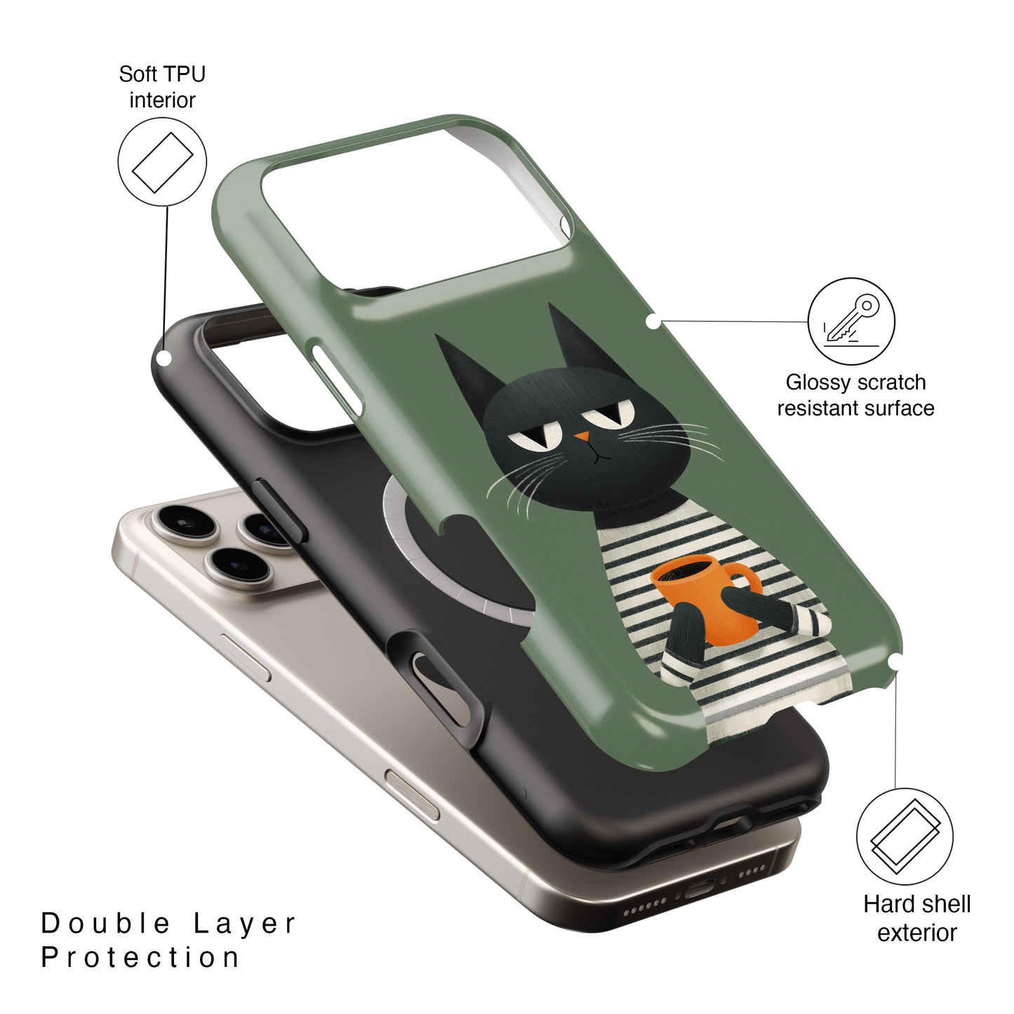 The Pre-Caffeine Feline – Grumpy Cat Design iPhone Case