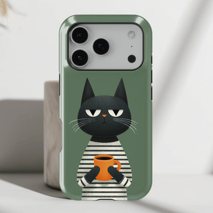 The Pre-Caffeine Feline – Grumpy Cat Design iPhone Case
