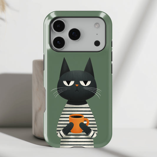 The Pre-Caffeine Feline – Grumpy Cat Design iPhone Case