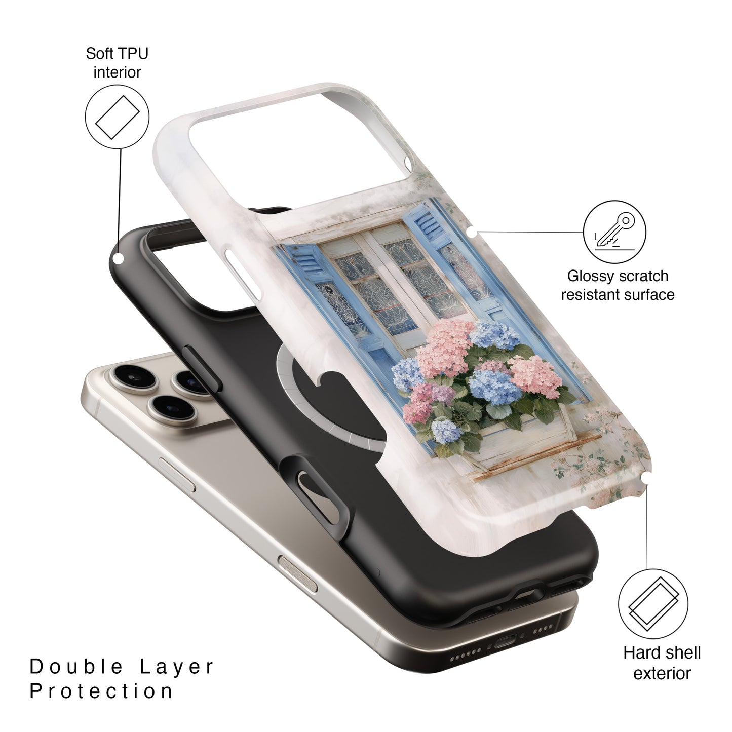 The Provence Window – Hydrangea Design iPhone Case