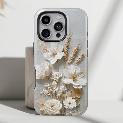 The Refined Meadow – 3D Impasto Botanical Design iPhone Case