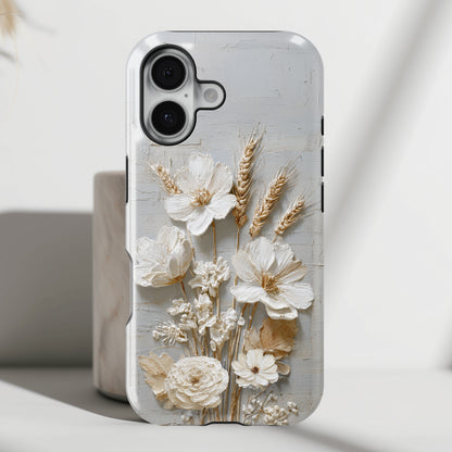 The Refined Meadow – 3D Impasto Botanical Design iPhone Case