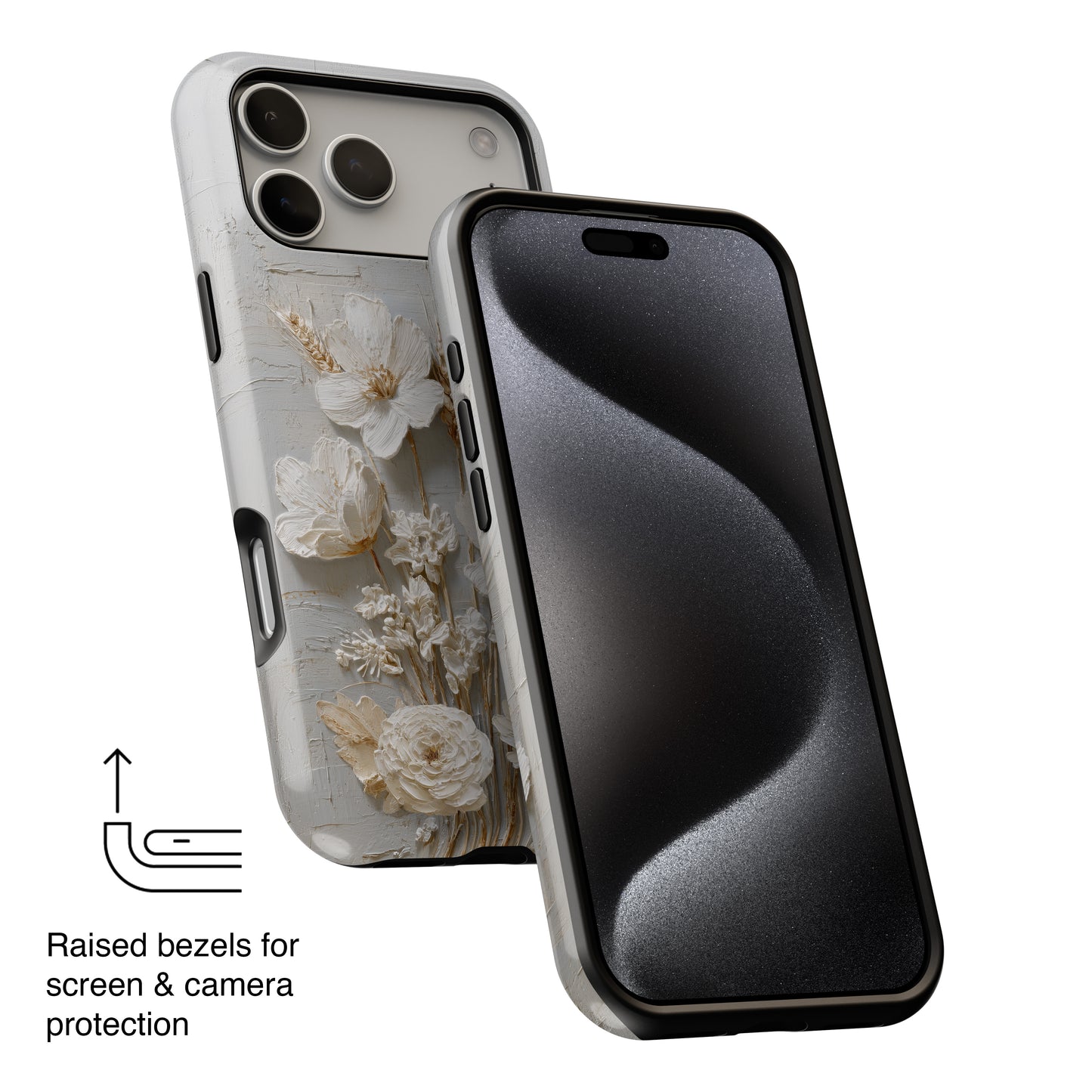 The Refined Meadow – 3D Impasto Botanical Design iPhone Case