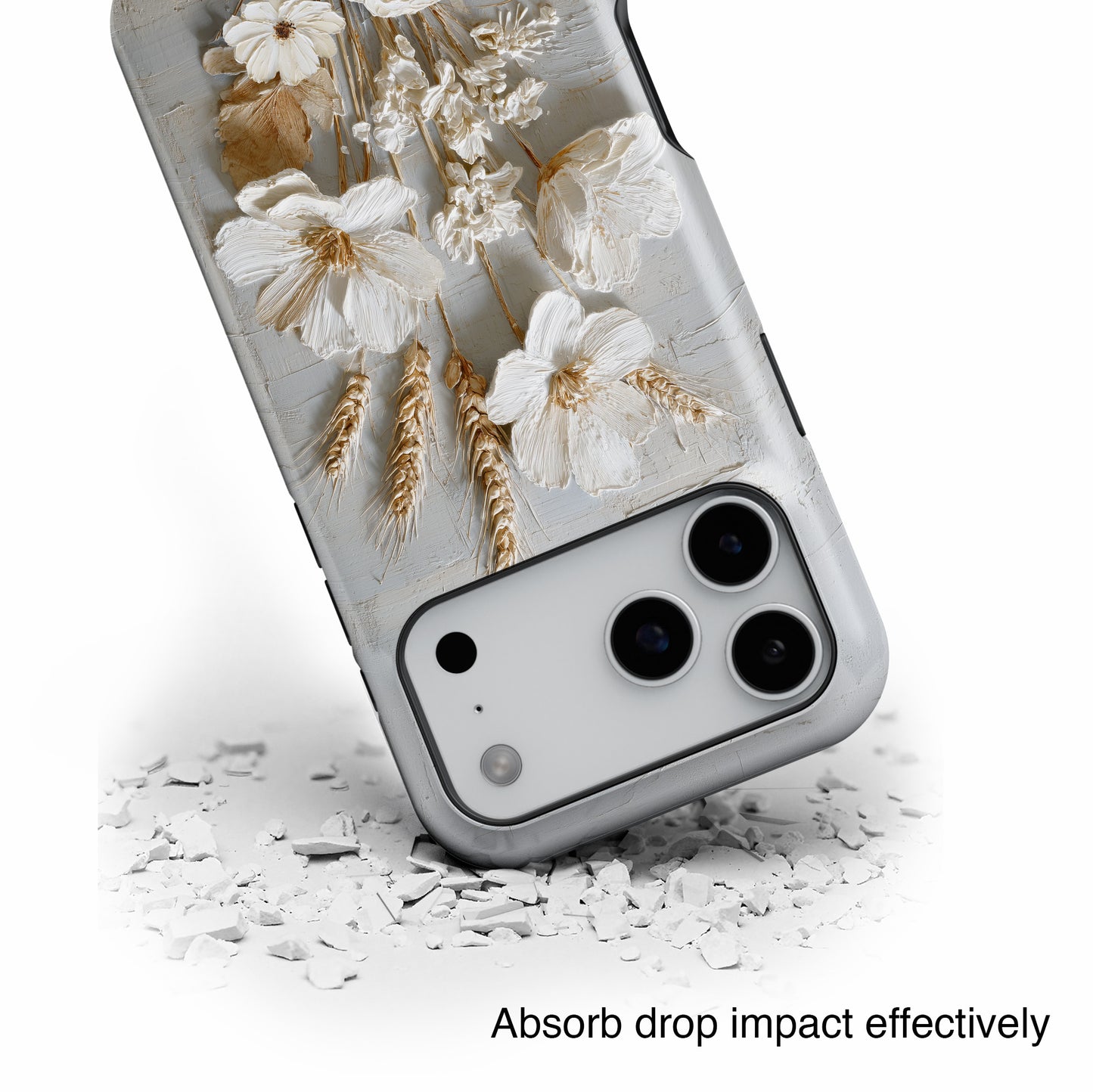 The Refined Meadow – 3D Impasto Botanical Design iPhone Case
