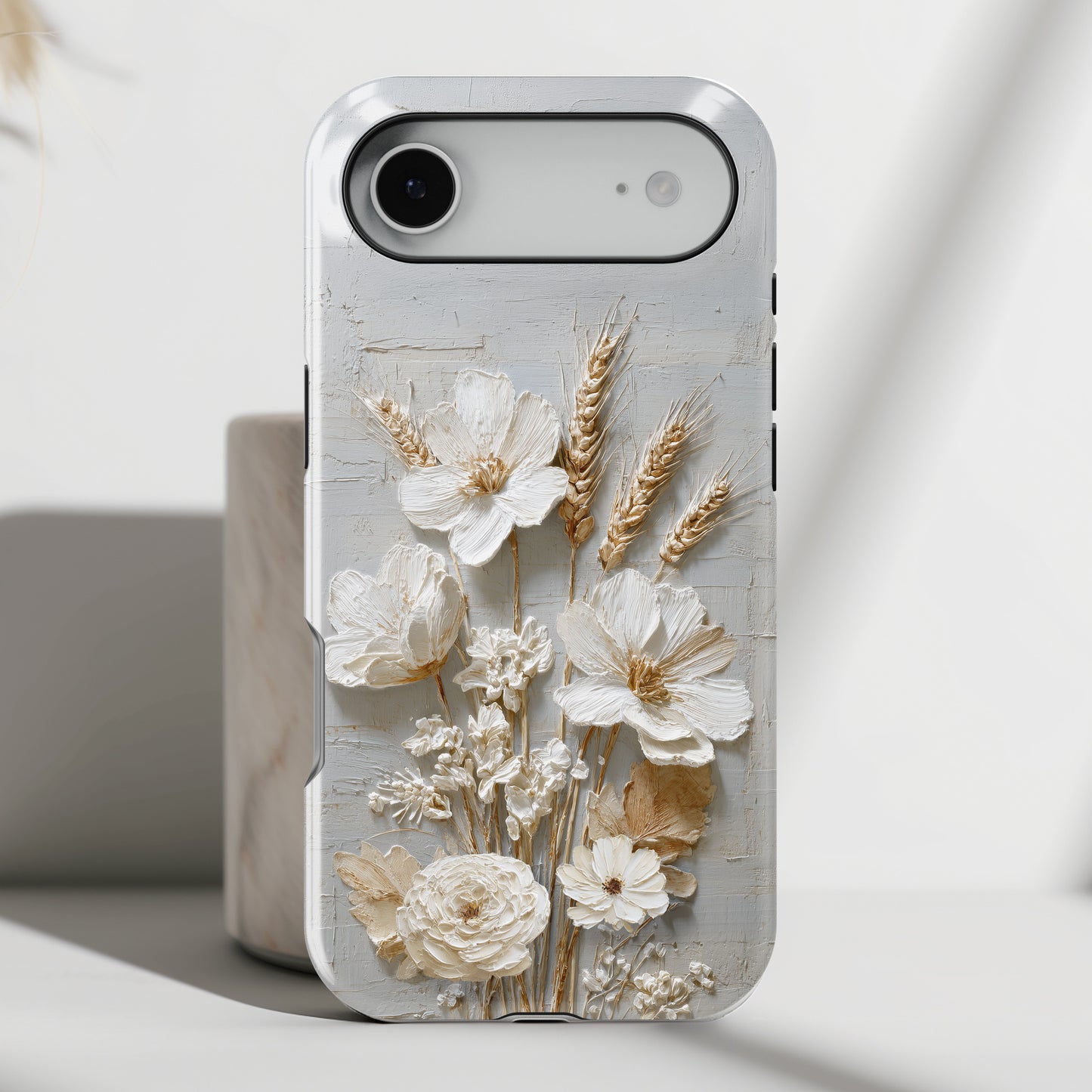 The Refined Meadow – 3D Impasto Botanical Design iPhone Case