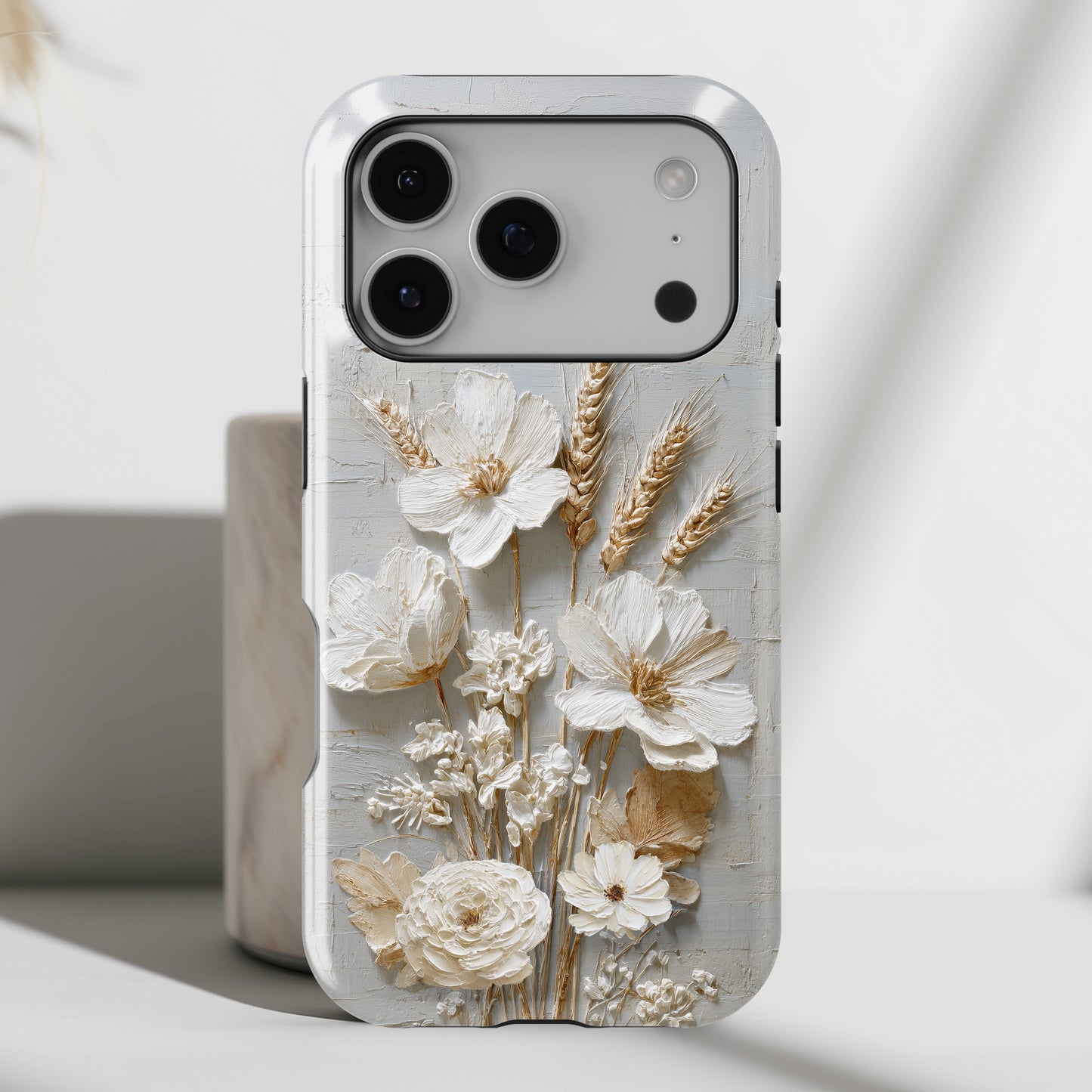 The Refined Meadow – 3D Impasto Botanical Design iPhone Case