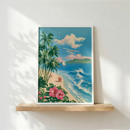 The Retro Paradise – Vintage Travel Poster Design Wall Art