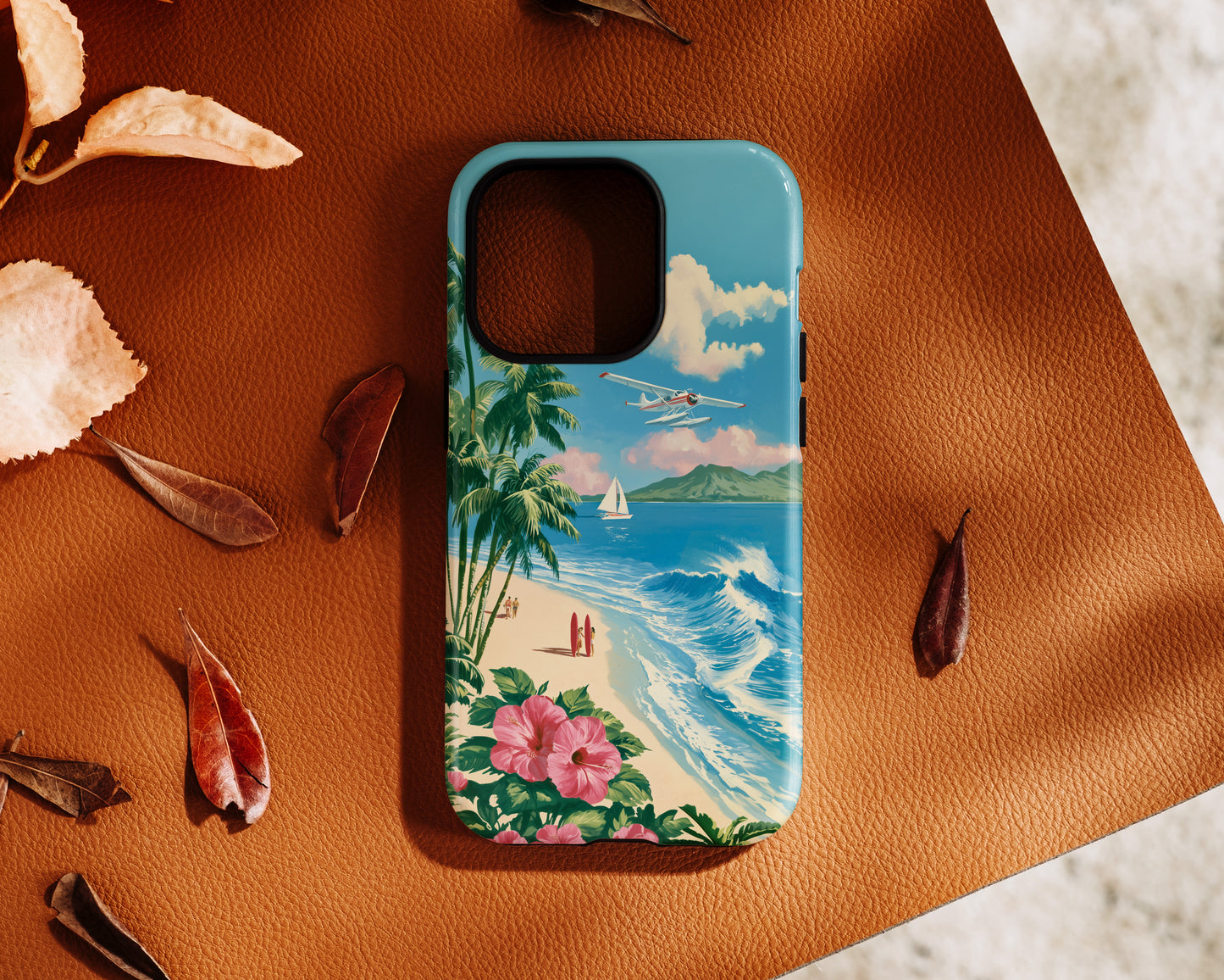 The Retro Paradise – Vintage Travel Poster Design iPhone Case