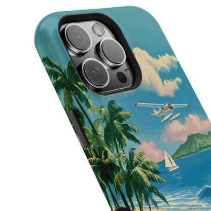 The Retro Paradise – Vintage Travel Poster Design iPhone Case