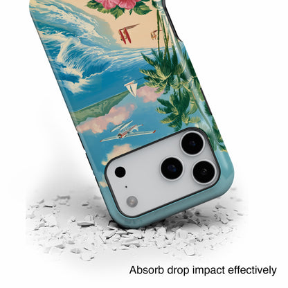 The Retro Paradise – Vintage Travel Poster Design iPhone Case