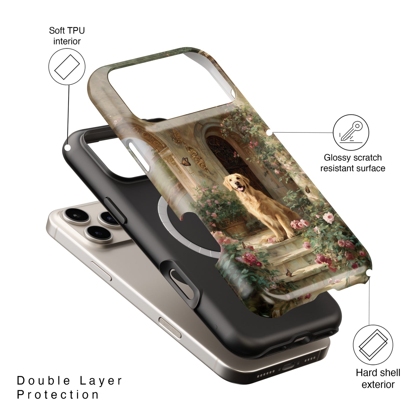 The Royal Golden Guardian Design iPhone Case