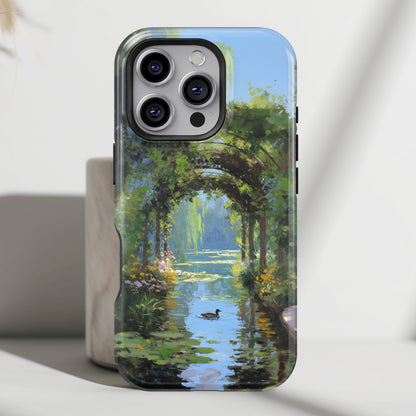 The Secret Archway – Impressionist Pond Design iPhone Case