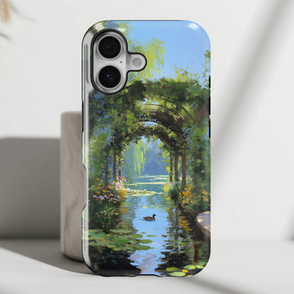 The Secret Archway – Impressionist Pond Design iPhone Case