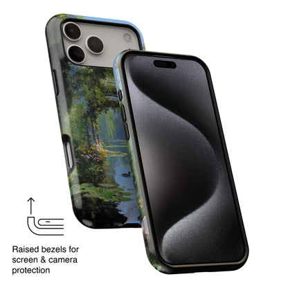 The Secret Archway – Impressionist Pond Design iPhone Case