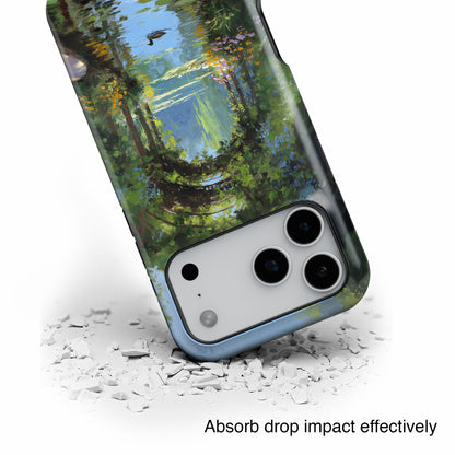 The Secret Archway – Impressionist Pond Design iPhone Case