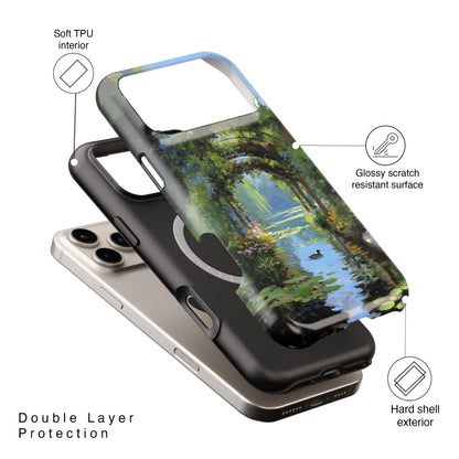 The Secret Archway – Impressionist Pond Design iPhone Case