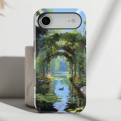 The Secret Archway – Impressionist Pond Design iPhone Case