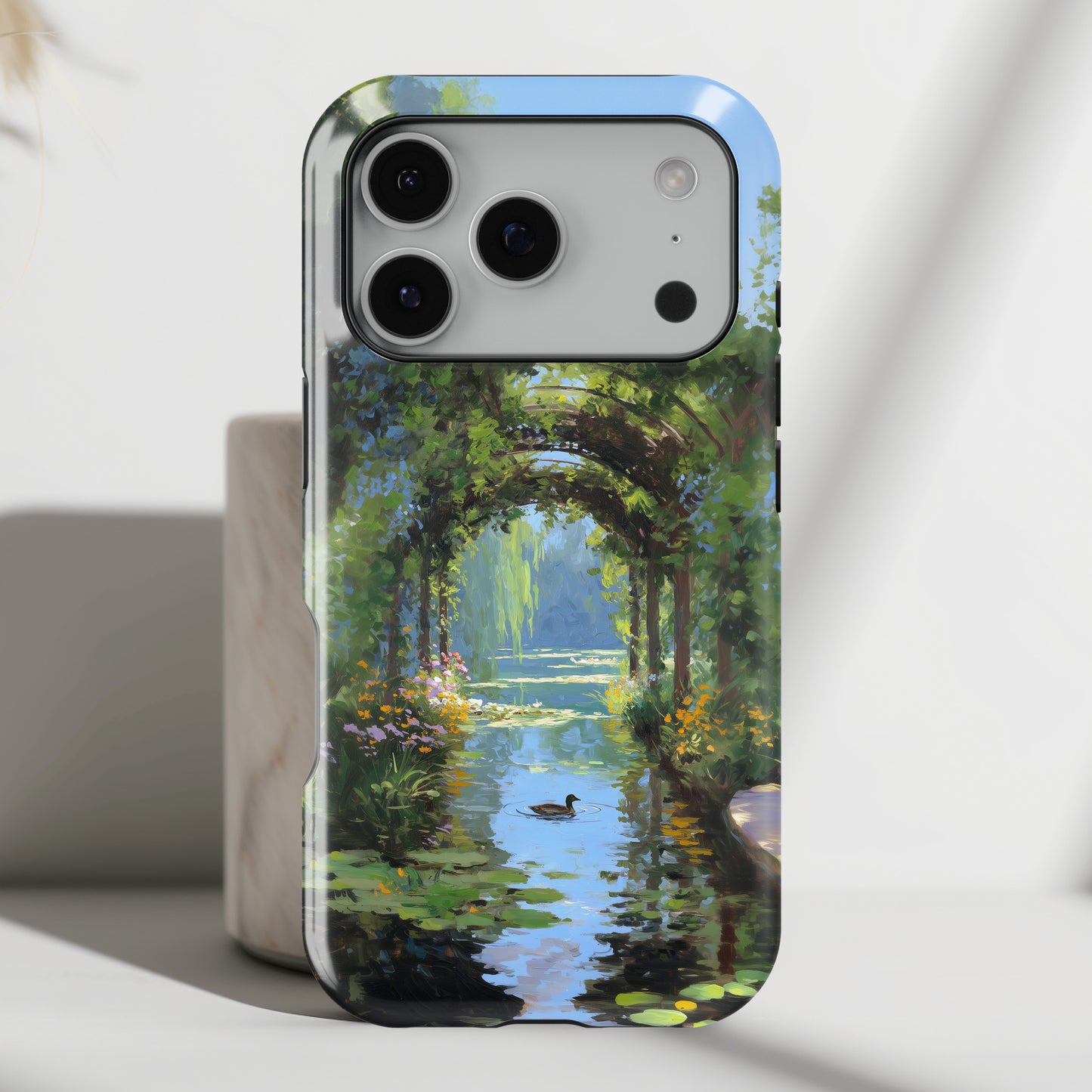 The Secret Archway – Impressionist Pond Design iPhone Case