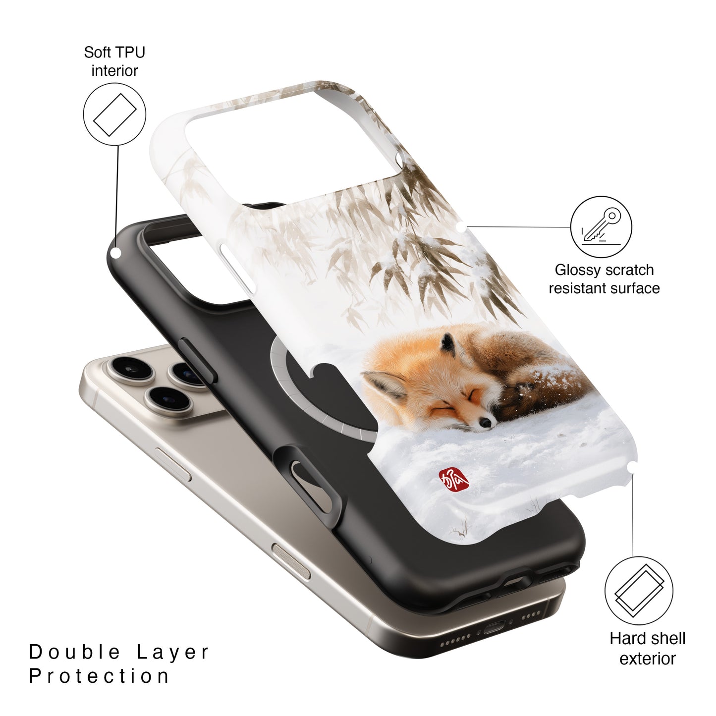 The Sleeping Kitsune Design iPhone Case