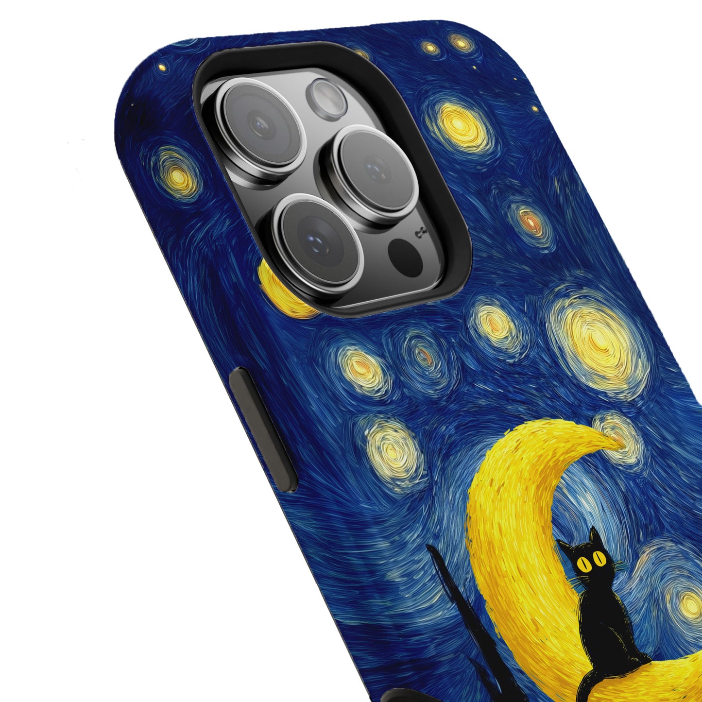 The Starry Night Feline – Fine Art Parody Design iPhone Case