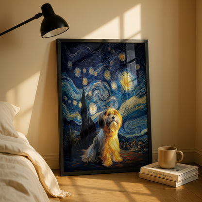 The Starry Night Stargazer – Custom Impressionist Pet Wall Art