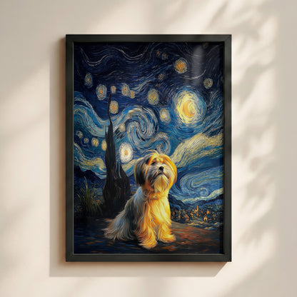 The Starry Night Stargazer – Custom Impressionist Pet Wall Art