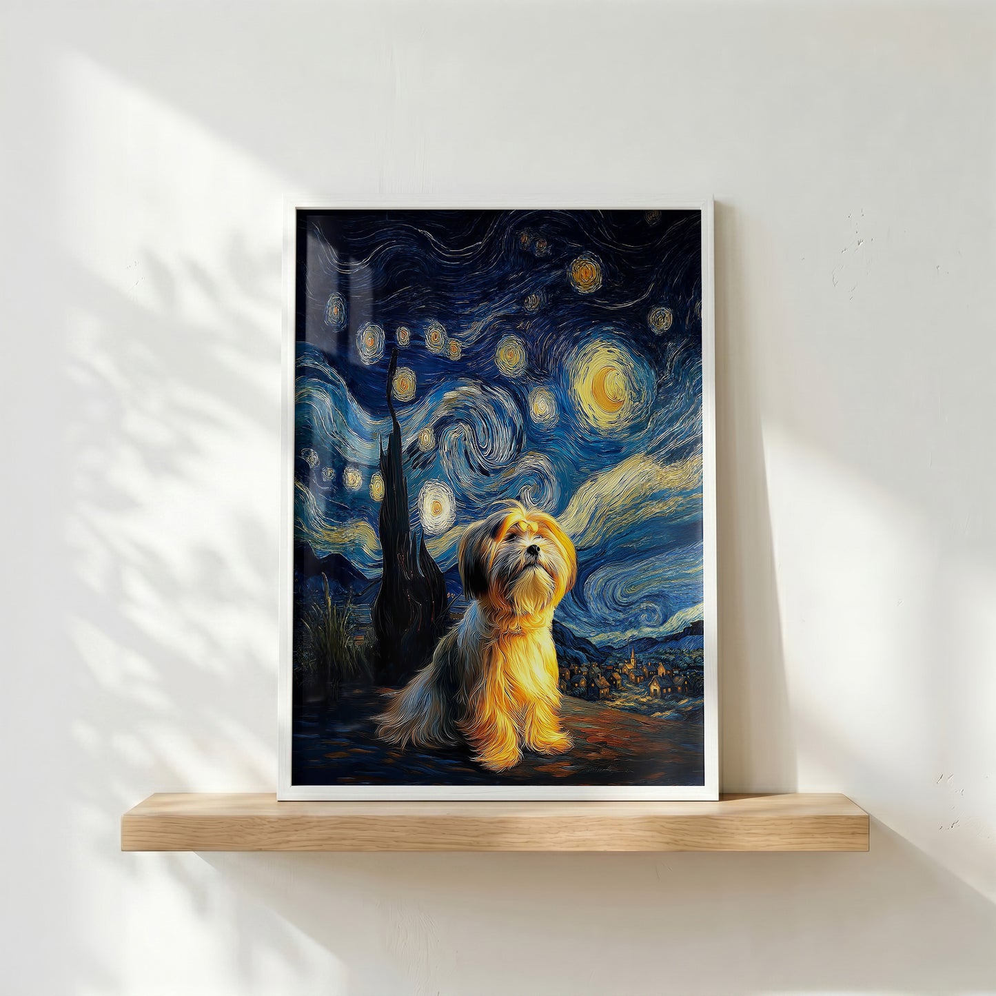 The Starry Night Stargazer – Custom Impressionist Pet Wall Art