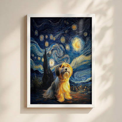 The Starry Night Stargazer – Custom Impressionist Pet Wall Art