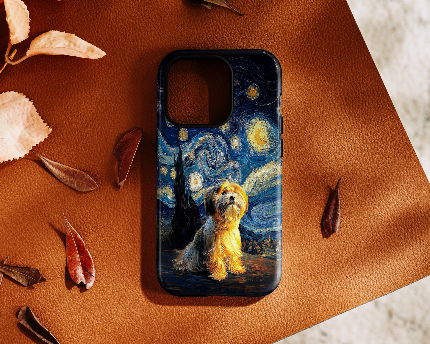 The Starry Night Stargazer – Custom Impressionist Pet iPhone Case