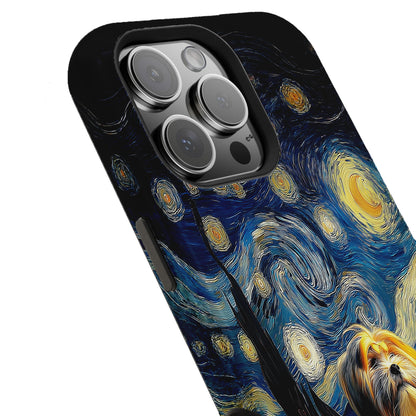 The Starry Night Stargazer – Custom Impressionist Pet iPhone Case