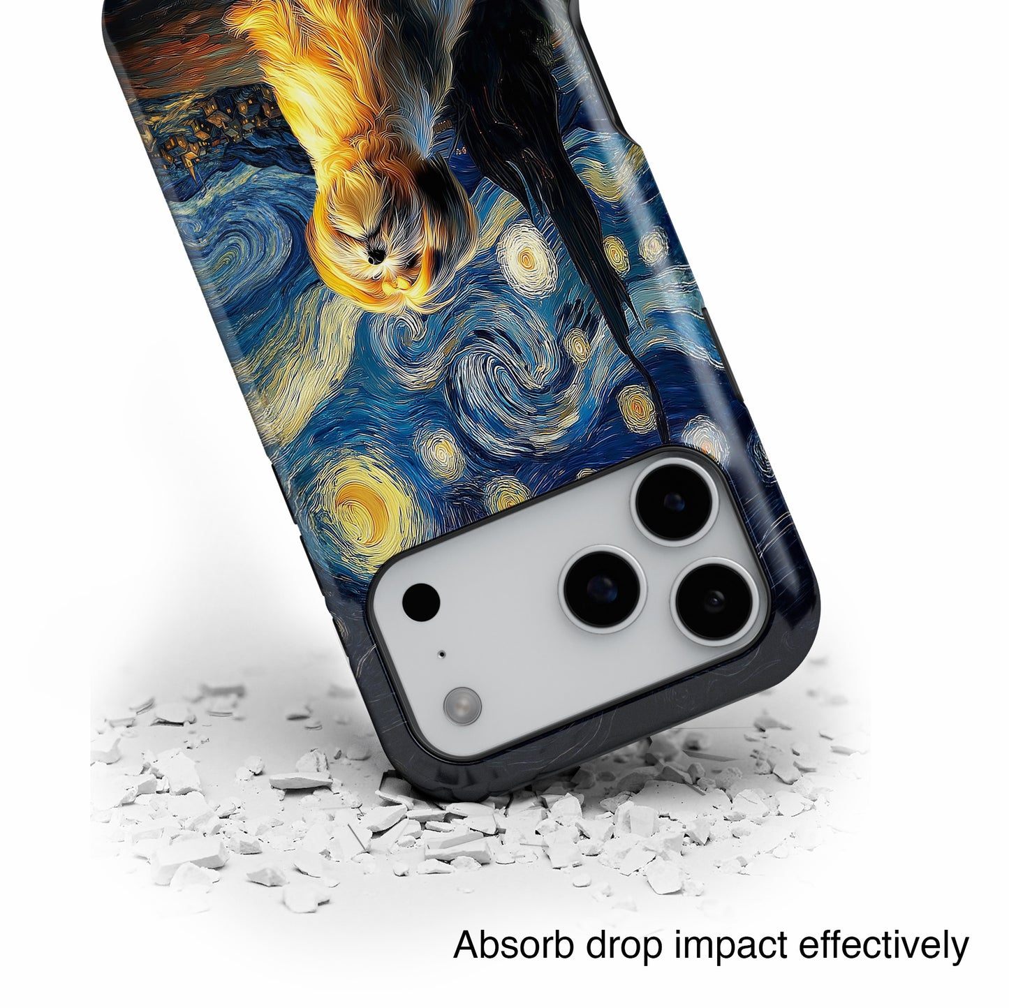 The Starry Night Stargazer – Custom Impressionist Pet iPhone Case