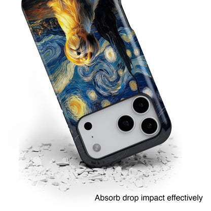 The Starry Night Stargazer – Custom Impressionist Pet iPhone Case