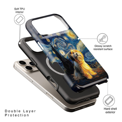 The Starry Night Stargazer – Custom Impressionist Pet iPhone Case